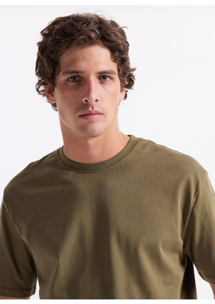 Yuvarlak Yaka Haki Erkek T-Shirt 261 Lcm 242001 Hevass Haki modelleri