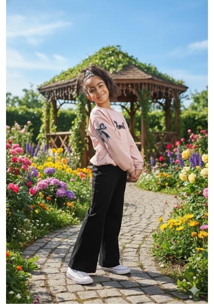 Kız Çocuk Uzun Kollu Şık Takım, Eşofman, Rahat, Modern Tarz