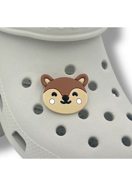 Terlik Süsü ve Aksesuarı , Çanta Süsü – Jibbitz 3D Gülen Ayıcık Suratı Figür Aksesuar