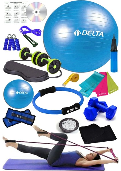 Full Pilates Seti Topu Tam Set Pilates Çemberi Pilates Minderi Mat Studio Revoflex Dambıl