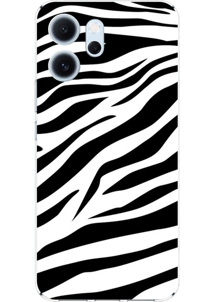 Oppo Reno 14F Uyumlu Zebra Tasarımlı Baskılı Silikon Kılıf
