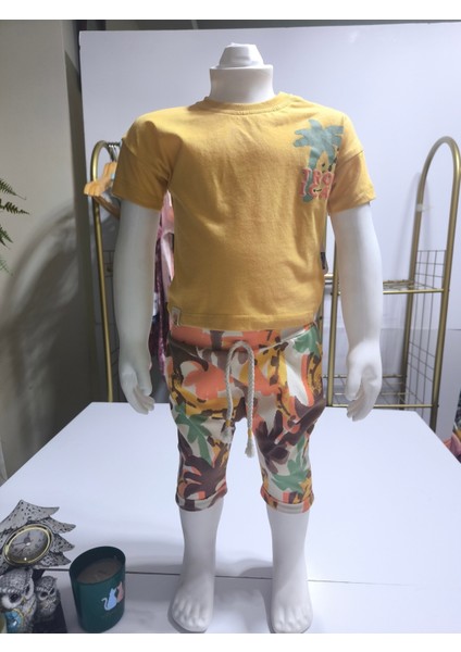 Çocuk Unisex Kız Erkek Şortlu (Kapri) Takım Kreş %100 Pamuk Rahat Tarz Tasarım Premium fiyatları