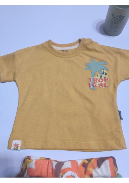 Çocuk Unisex Kız Erkek Şortlu (Kapri) Takım Kreş %100 Pamuk Rahat Tarz Tasarım Premium