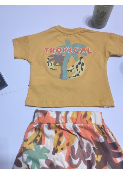 Çocuk Unisex Kız Erkek Şortlu (Kapri) Takım Kreş %100 Pamuk Rahat Tarz Tasarım Premium