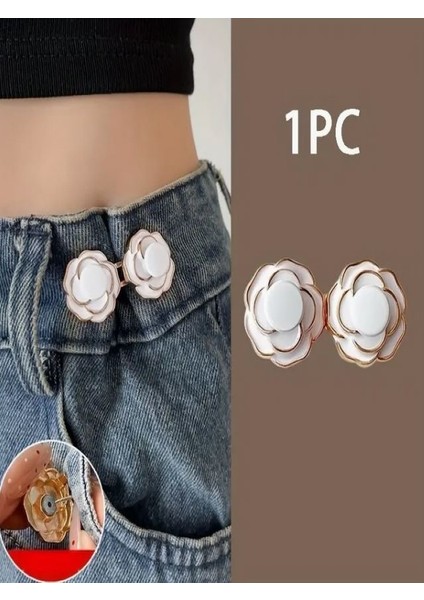 3D Çiçek Kemer Ayar Düğmesi