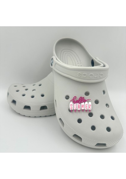 Terlik Süsü ve Aksesuarı , Çanta Süsü – Jibbitz 3D Hello Summer Logo Aksesuar modelleri