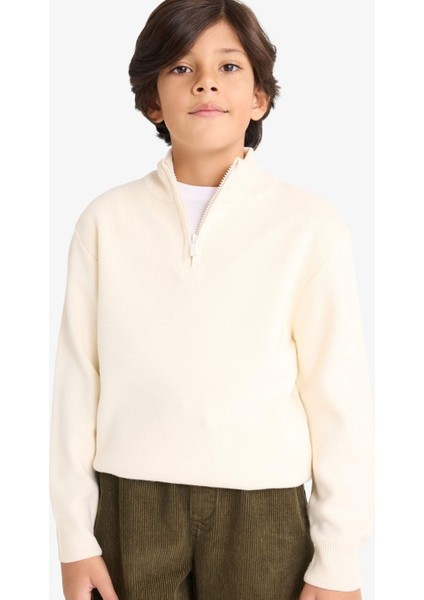 Erkek Çocuk Yarım Fermuarlı Triko Kazak G3023A825AU