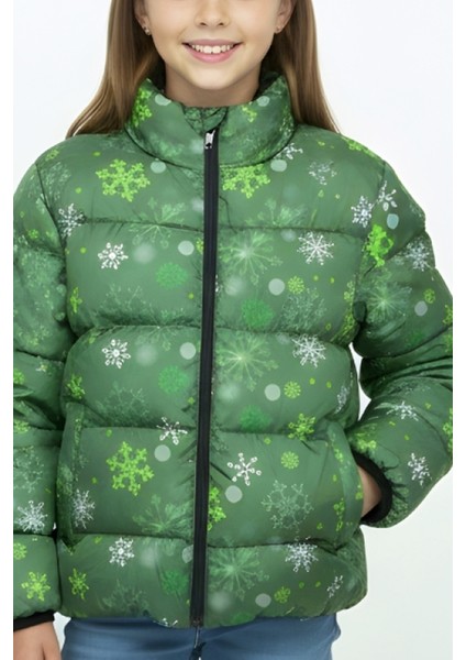 Kız Çocuk Içi Polar Astarlı-Desenli-Kapüşonlu-Fermuarlı Mont 12362 fiyatları