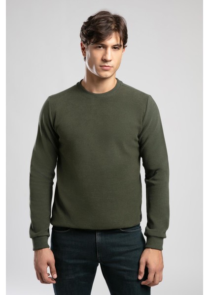 Newdiagonal Erkek O Yaka Sweatshirt Yeşil fiyatları