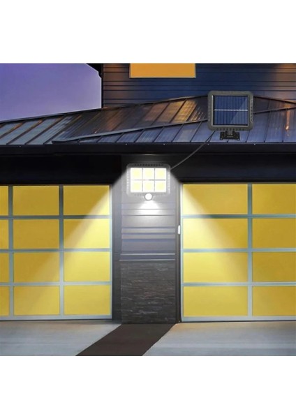 120 Cob LED 4,70 mt Kablolu Solar Panel Güneş Enerjili 3 Mod Duvar Lambası