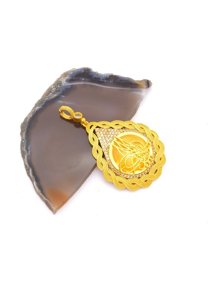 Altın Kaplama Tuğralı Kolye Ucu TGR-716 fırsatları