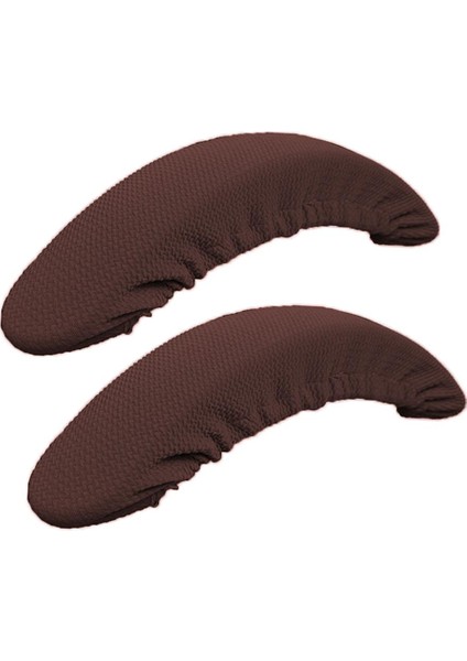 1 Çift Polyester Streç Sandalye Kolçak Koltukları Sandalye Kahvesi (Yurt Dışından)