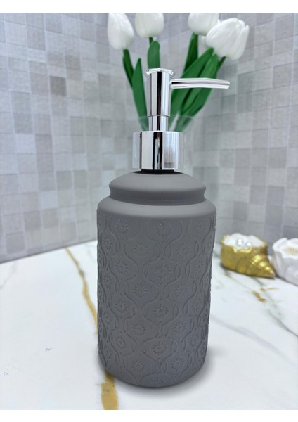 Desenli Cam Sıvı Sabunluk