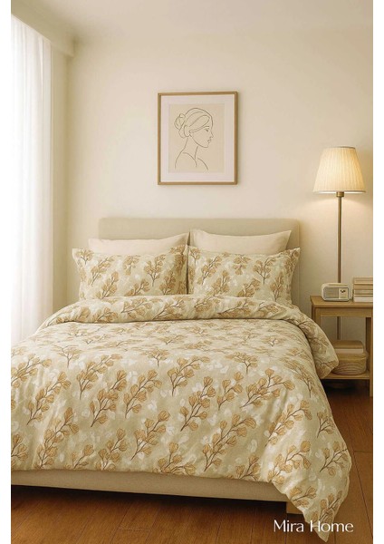 Çift Kişilik Pamuklu Nevresim Takımı Yaprak Desenli fiyatları