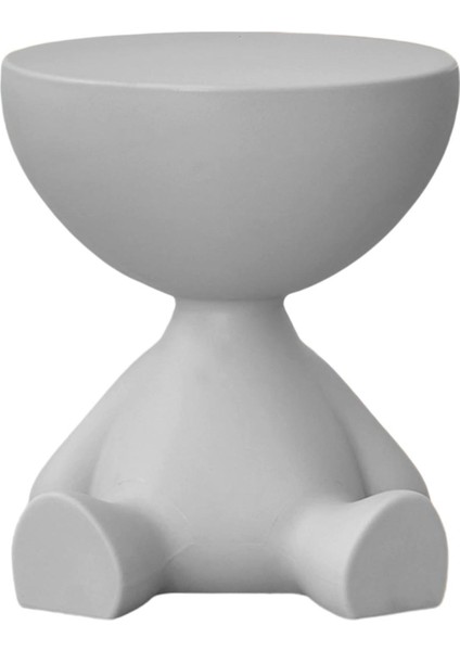 Küçük Yuvarlak Yan Sehpa Düz Başlık Aksesuarları Balkon Gri (Yurt Dışından)