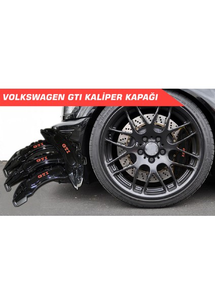 Siyah Gtı (Kırmızı) 4'lü Kaliper Seti Yapıştırma Logolu modelleri