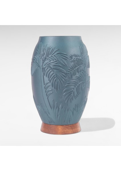 Pamore Dekoratif Vazo - Çam Yeşili / Ahşap Tabanlı modelleri