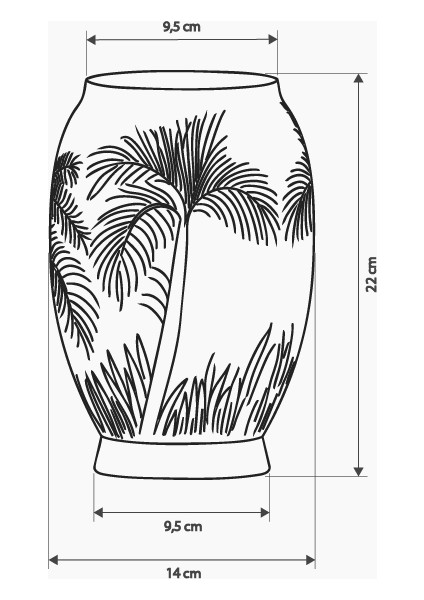 Pamore Dekoratif Vazo - Çam Yeşili / Ahşap Tabanlı