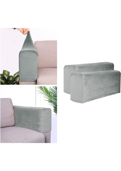 2 Adet Kanepe Kol Dayama Esnek Kaymaz Koltuk Gri (Yurt Dışından) modelleri