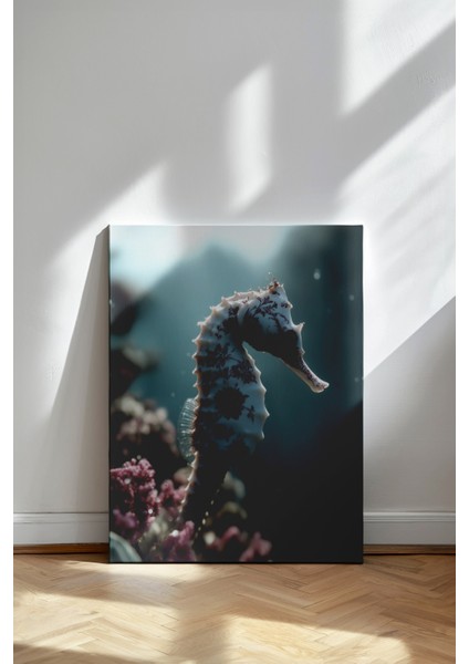 Porselen Denizatı - Kanvas Tablo - Çiçek Desenli Mistik Sualtı Duvar Dekoru fiyatları