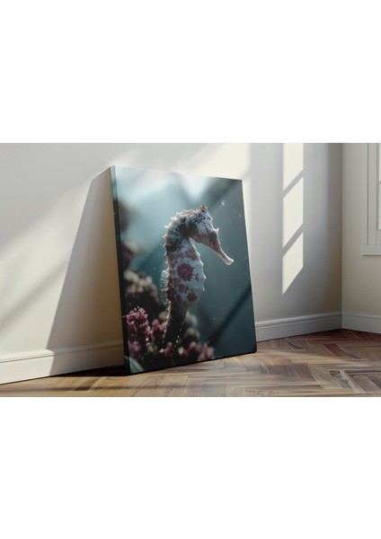 Porselen Denizatı - Kanvas Tablo - Çiçek Desenli Mistik Sualtı Duvar Dekoru fırsatları