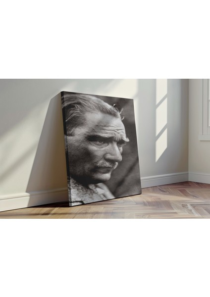 Kararlı Bakış - Kanvas Tablo - Siyah Beyaz Dramatik Portre Duvar Dekoru fırsatları