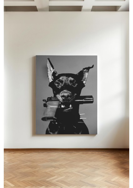 Bad Dog - Kanvas Tablo - Siyah Beyaz Street Art Pop Art Duvar Dekoru