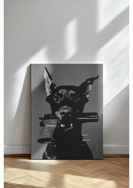 Bad Dog - Kanvas Tablo - Siyah Beyaz Street Art Pop Art Duvar Dekoru fiyatları