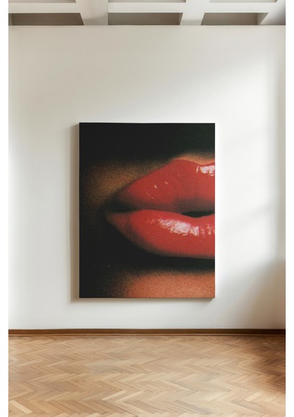 Kırmızı Ruj - Kanvas Tablo - Pop Art Close Up Modern Duvar Dekoru