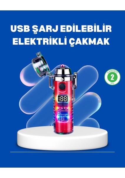 Çok Fonksiyonlu Şarjlı LED Fenerli USB Çakmak - MCT1226-6430