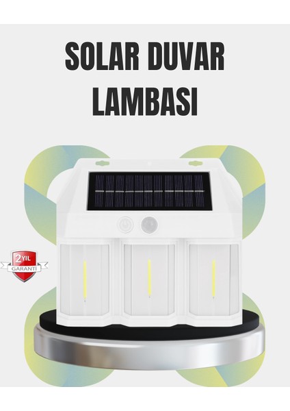 Pır Sensörlü Solar Lamba – Otomatik Şarj ve Gece Aydınlatma