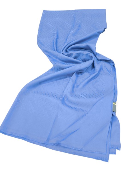 F Desen Ipek Jakarlı Şal Indigo modelleri