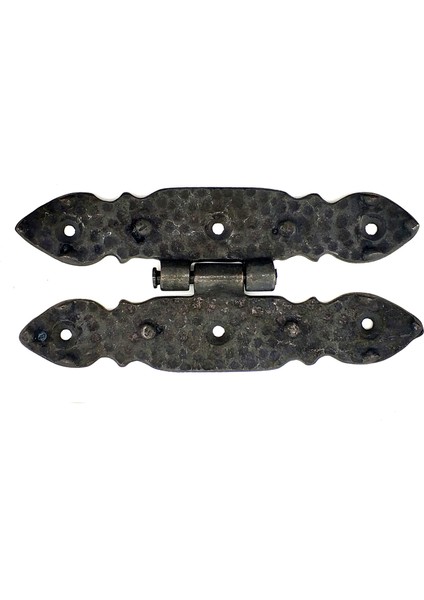 Antika Tarz Dekoratif Pirinç Düğmeli Menteşe - 142X69 Mm, Oksit