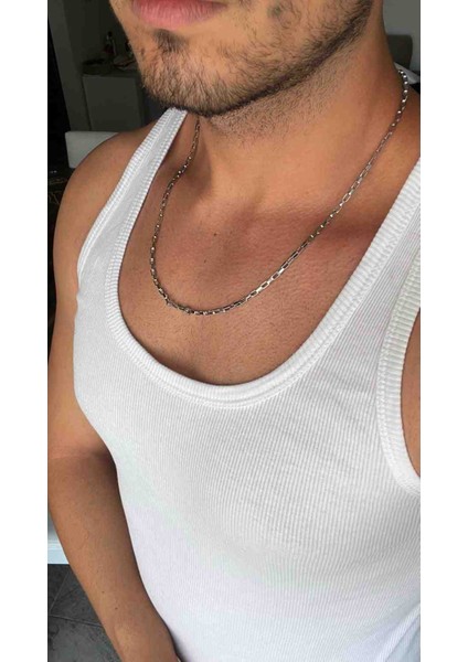 Erkek Silver Rüzgarlı Kesim Zincir Kolye – 316L Paslanmaz Çelik – Suya Dayanıklı modelleri