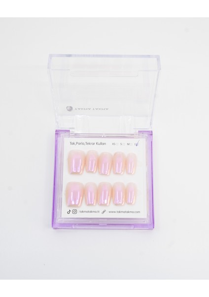 10'lu Mor Orta Oval TT1255 Tekrar Kullanılabilir El Yapımı Protez Takma Tırnak - Mor-L indirimleri