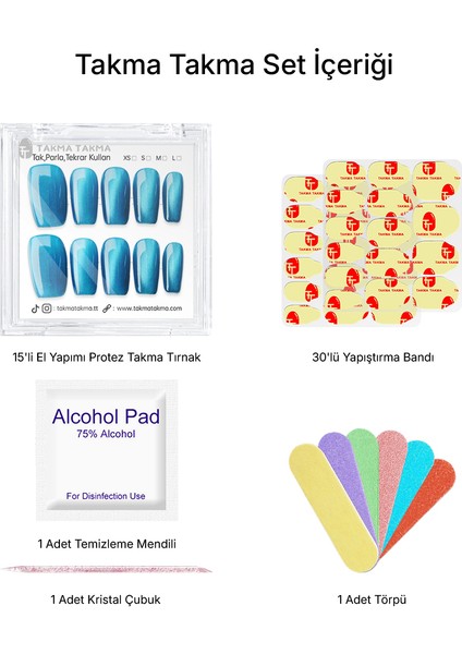 15'li Kırmızı Orta Kare TT1335 Tekrar Kullanılabilir El Yapımı Protez Takma Tırnak - Kırmızı-M fiyatları