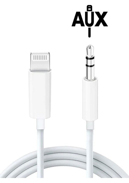 Lightning Aux 3.5mm 1metre Kablo Jack Dönüştürücü Aparat Iphone 7 8 x 11 12 13 Uyumlu Ses Otg Kablo