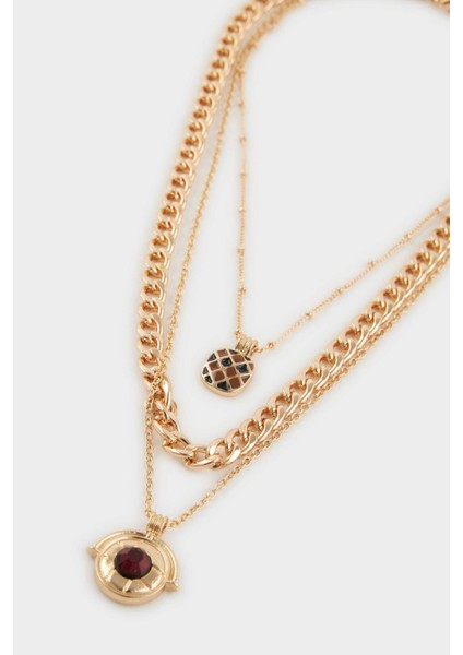 Kadın 3'lü Gold Kolye F7714AXNS fiyatları