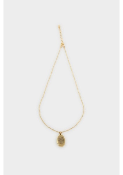 Kadın Çelik Oval Kolye G0332AXNS