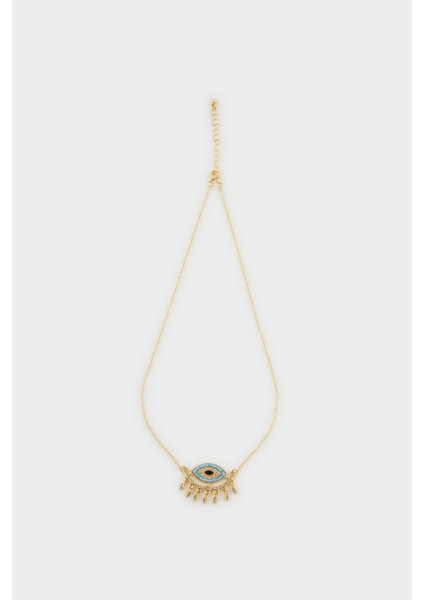 Kadın Çelik Mavi Göz Detaylı Kolye G0335AXNS