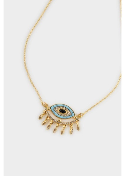 Kadın Çelik Mavi Göz Detaylı Kolye G0335AXNS fiyatları