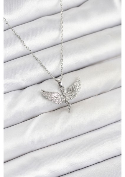 Zarif Boyunlar Için Silver Çelik Zincirli Melek Kadın Kolye fiyatları