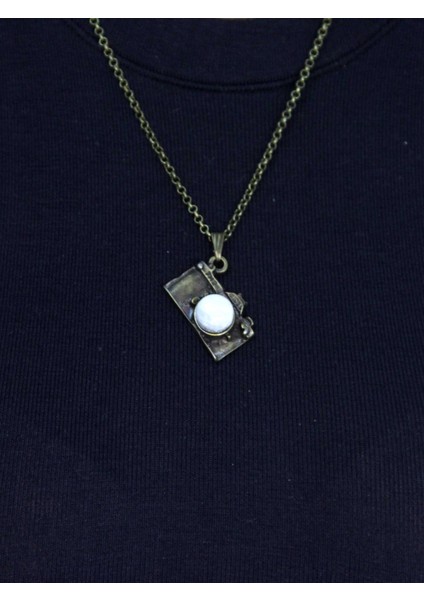 Doğal Taş Aytaşı Doğal Taşlı Fotograf Makinesi Modelli Antik Kadın Kolye EUK42AY fiyatları