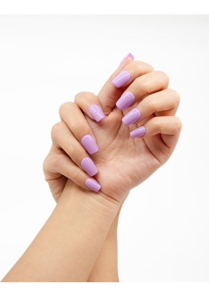 10'lu Mor Kısa Oval TT1264 Tekrar Kullanılabilir El Yapımı Protez Takma Tırnak - Mor-L fiyatları