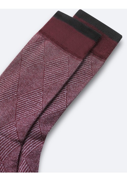 Erkek Bordo Desenli Bambu Soket Çorap A52Y8500 modelleri