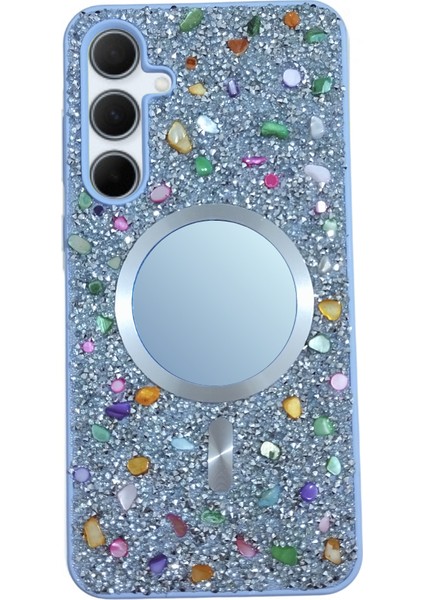 Samsung A35 5g Uyumlu Taşlı Aynalı Kılıf