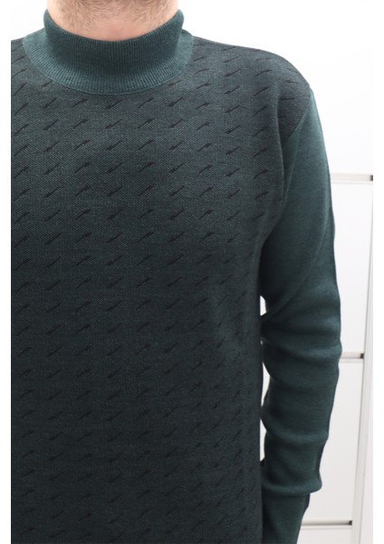 Fistan Store Erkek Desenli Spor Kesim Rahat Kalıp Yarım Balıkçı Yaka Kışlık Yünlü Kazak fiyatları