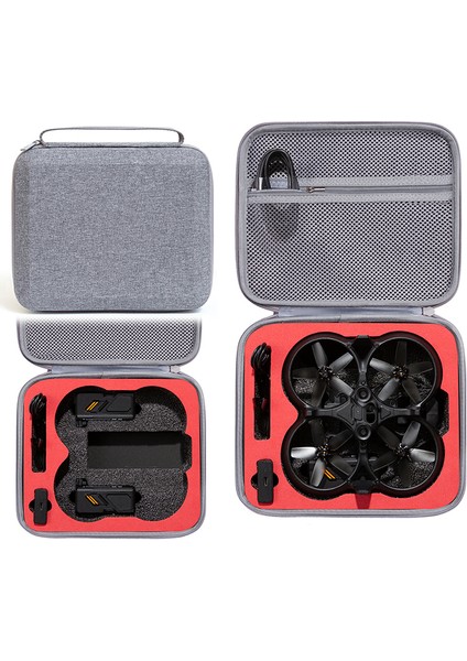 Djı Avata Taşınabilir Drone Saklama Çantası Sert Kabuklu Darbeye Dalı Taşıma Çantası - Gri / Kırmızı Astar (Yurt Dışından)