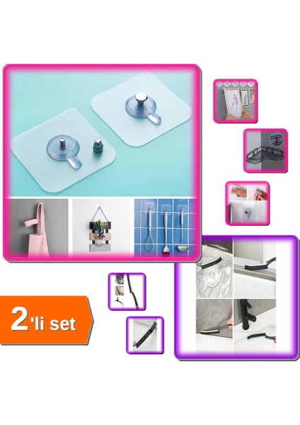 5li Askı Pin Çerçeve Çok Amaçlı Askı + Ince Kıl Derz Temizleme Firçası X4Y5Z6