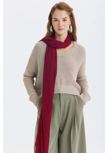 Ince Dökümlü Bambu Şal Mavi Bordo fiyatları